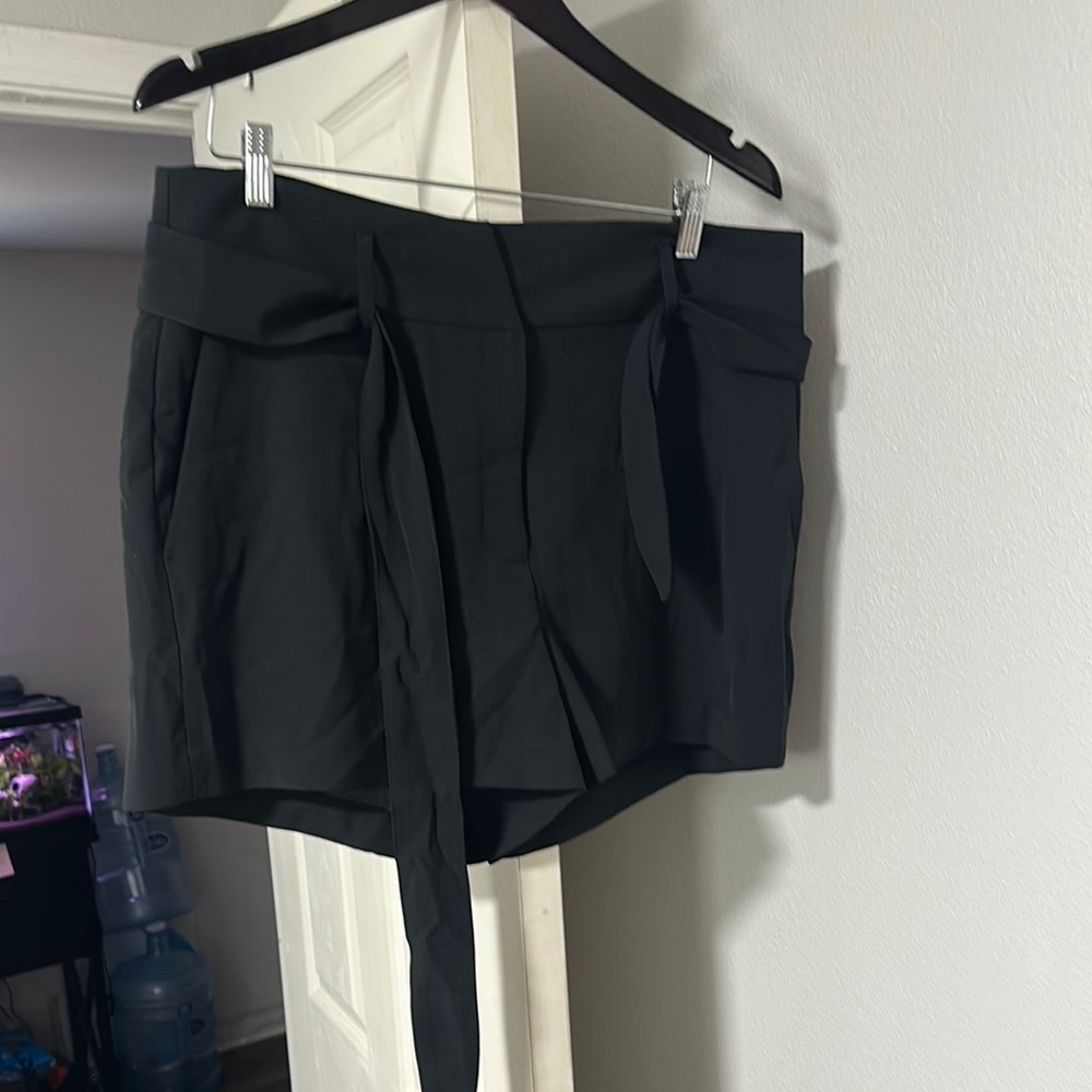 Dkny Black Tie Shorts with Smooth Fabric and Clean Design